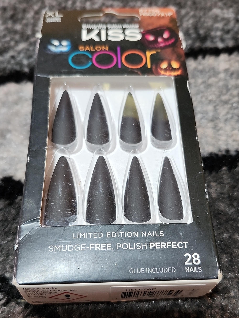 KISS SALON COLOR LIMITED EDITION EXTRA-LONG MATTE BLACK STILETTO PRESS-ON NAILS